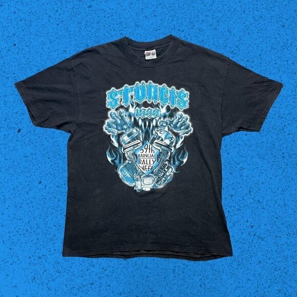 Hanes Other - Vintage sturgis biker shirt 1999 men’s XL black blue Harley Davidson